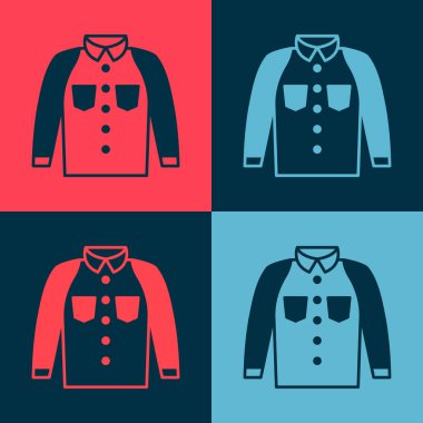 Pop art Shirt icon isolated on color background. T-shirt.  Vector
