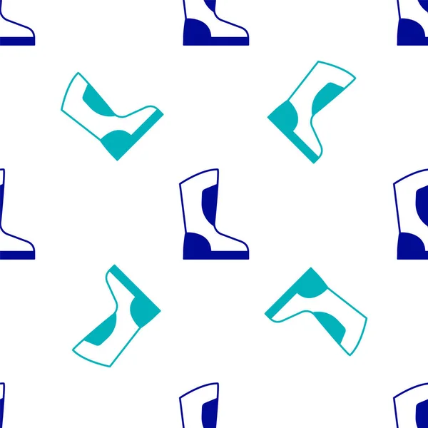 Bottes Feu Bleu Icône Isolé Motif Sans Couture Sur Fond — Image vectorielle