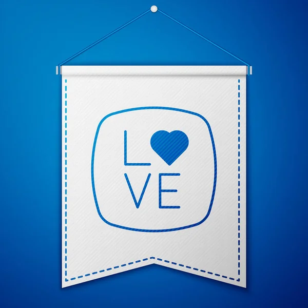 Blue Love Text Icon Isolated Blue Background Valentines Day Greeting — Vettoriale Stock