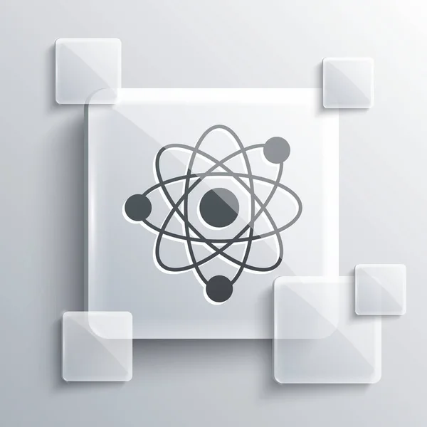 Grå Atom Ikonen Isolerad Grå Bakgrund Symbol För Vetenskap Utbildning — Stock vektor