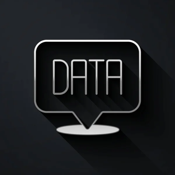 Silver Data Analysis Εικονίδιο Που Απομονώνεται Μαύρο Φόντο Διαδικασία Ανάλυσης — Διανυσματικό Αρχείο