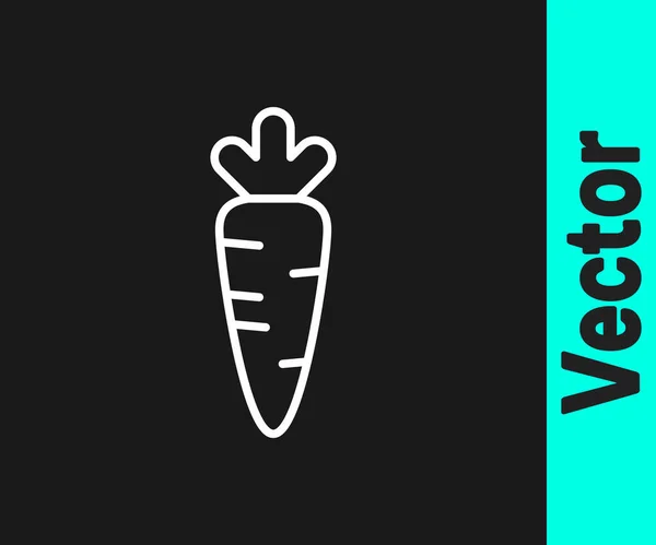 Символ Белой Линии Морковь Выделен Черном Фоне Вектор — стоковый вектор
