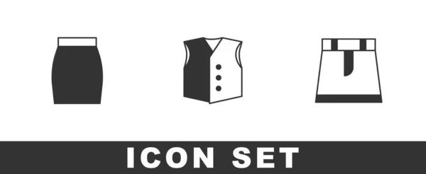 Set Skirt Waistcoat Icon Vector — Stock Vector