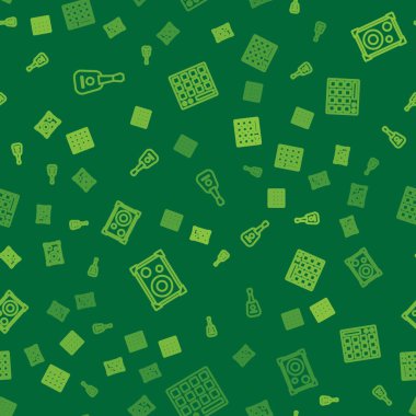 Hat Gitar, Stereo hoparlörü ve Drum makinesini kusursuz desene ayarlayın. Vektör