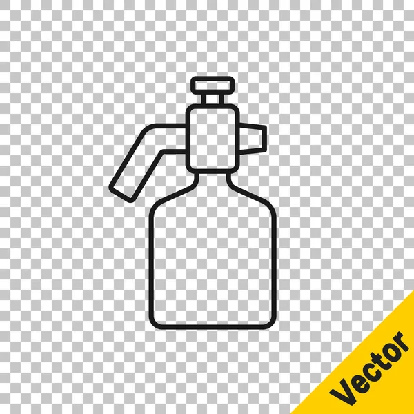 Black Line Paint Spray Gun Icon Isolated Transparent Background Vector — Vector de stock