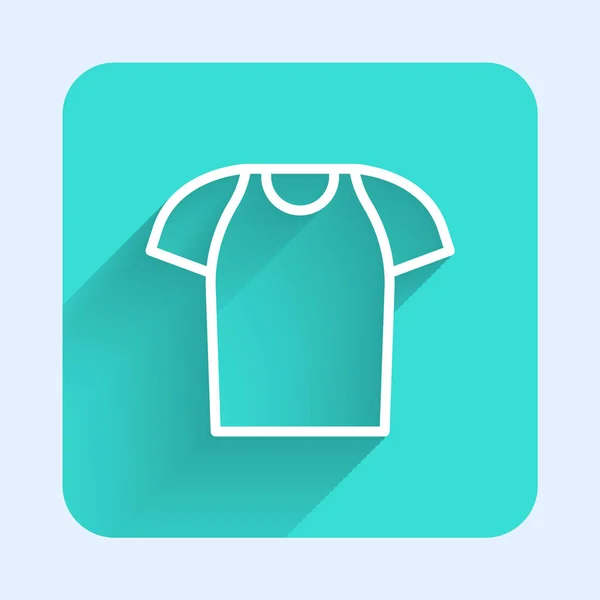 Icona Shirt Linea Bianca Isolata Con Sfondo Lungo Ombra Camicia — Vettoriale Stock