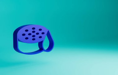 Mavi Su algılayıcı simgesi mavi arkaplanda izole edildi. Minimalizm kavramı. 3 Boyutlu resimleme.