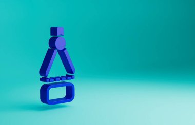 Mavi Çizim pusula simgesi mavi arkaplanda izole edildi. Pusula işareti. Çizim ve eğitim araçları. Geometrik alet. Minimalizm kavramı. 3 Boyutlu resimleme.