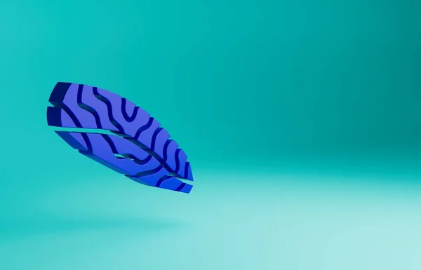 Blue Fish steak icon isolated on blue background. Minimalism concept. 3D render illustration.