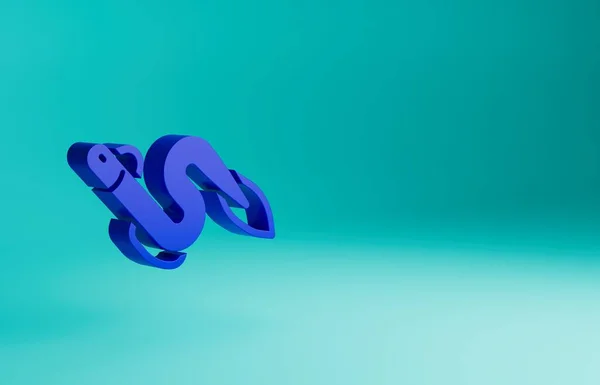 Icono Pez Anguila Azul Aislado Sobre Fondo Azul Concepto Minimalista —  Fotos de Stock