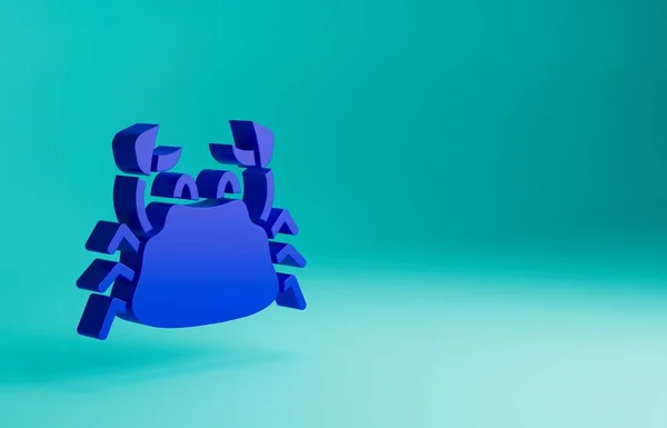 Icono Cangrejo Azul Aislado Sobre Fondo Azul Concepto Minimalista Ilustración — Foto de Stock
