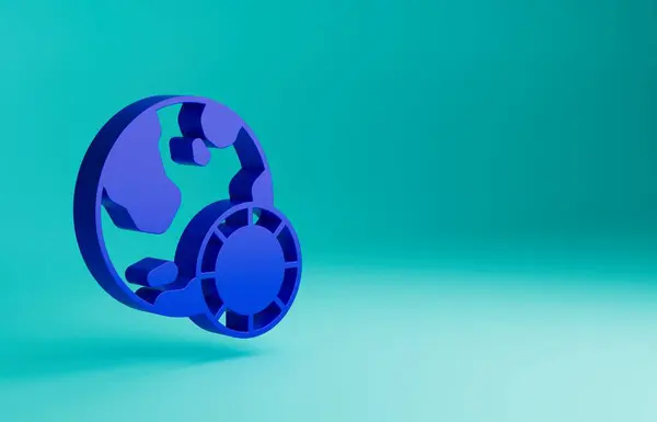 Синие Фишки Иконка Изолирована Синем Фоне Игры Казино Концепция Минимализма — стоковое фото
