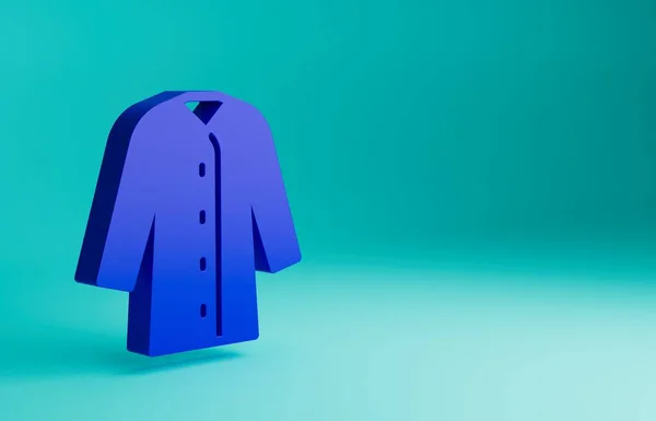 Blue Raincoat icon isolated on blue background. Minimalism concept. 3D render illustration.