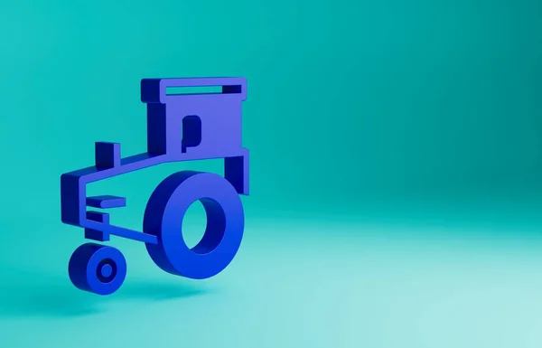 Mavi Traktör Simgesi Mavi Arkaplanda Izole Edildi Minimalizm Kavramı Boyutlu — Stok fotoğraf