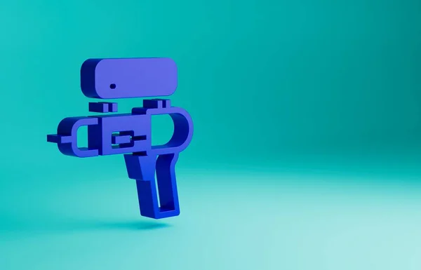 Icono Pistola Agua Azul Aislado Sobre Fondo Azul Concepto Minimalista — Foto de Stock
