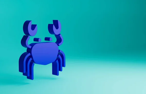 Blaue Krabbe Symbol Isoliert Auf Blauem Hintergrund Minimalismus Konzept Darstellung — Stockfoto