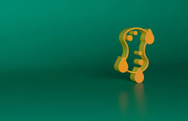 Orangefarbenes Schwammsymbol Auf Grünem Hintergrund Bast Zum Geschirrspülen Reinigungsservice Logo — Stockfoto