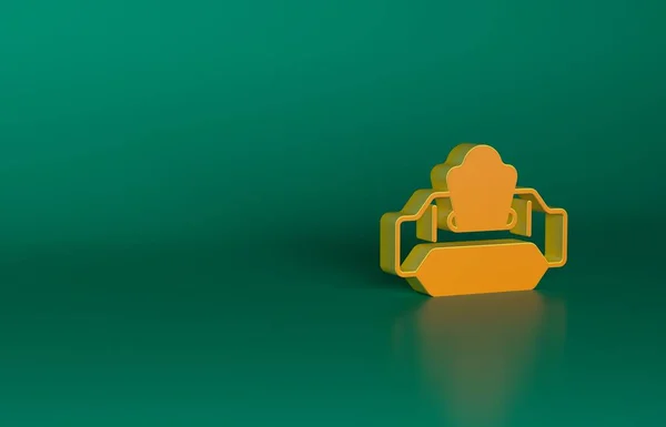 Orange Wet Wipe Pack Symbol Isoliert Auf Grünem Hintergrund Minimalismus — Stockfoto