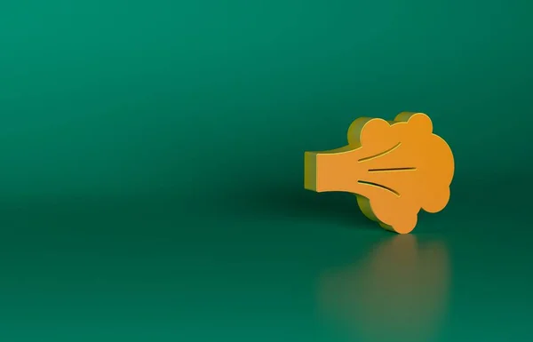 オレンジ緑の背景に隔離されたスプレーアイコンをペイント 最小限の概念 3Dレンダリング図 — ストック写真
