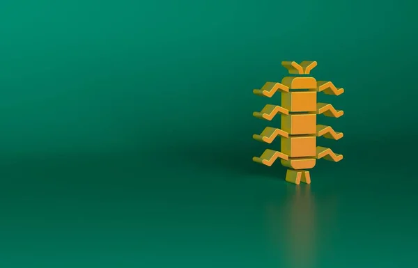 오렌지 Orange Centipede 아이콘은 배경에서 분리되었다 미니멀리즘의 개념입니다 렌더링 일러스트 — 스톡 사진