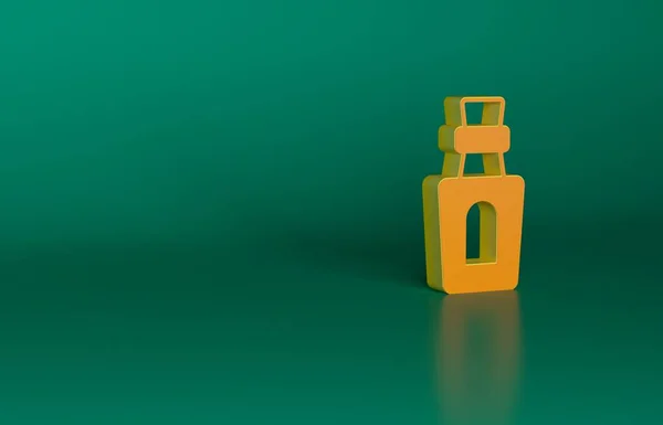 Narancs Palack Főzet Ikon Elszigetelt Zöld Alapon Varázsitallal Teli Flaska — Stock Fotó