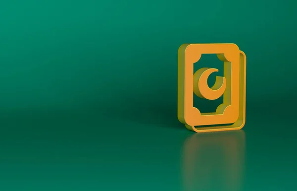 Ікона Orange Tarot Ізольована Зеленому Фоні Магічний Окультний Набір Карток — стокове фото