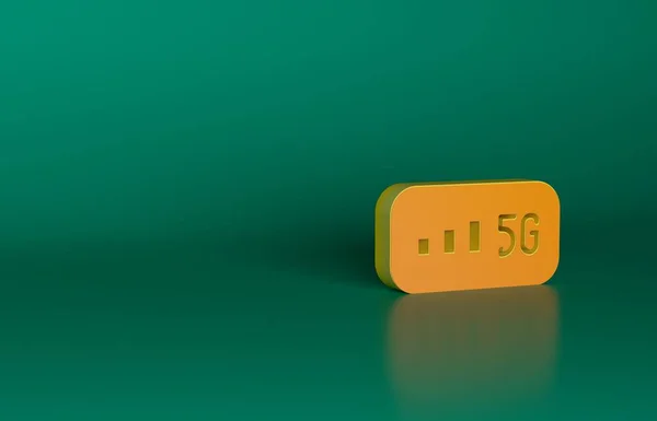 Πορτοκαλί Νέο Ασύρματο Internet Wifi Σύνδεση Εικονίδιο Απομονώνονται Πράσινο Φόντο — Φωτογραφία Αρχείου