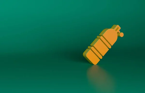 Orangefarbenes Aqualung Symbol Isoliert Auf Grünem Hintergrund Sauerstofftank Für Taucher — Stockfoto
