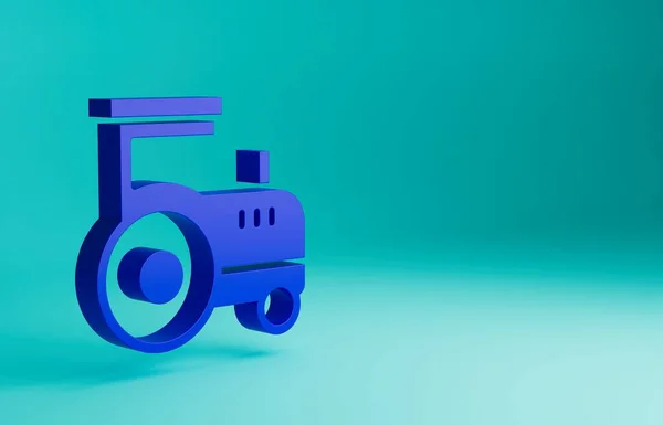 Icône Tracteur Bleu Isolé Sur Fond Bleu Concept Minimalisme Illustration — Photo