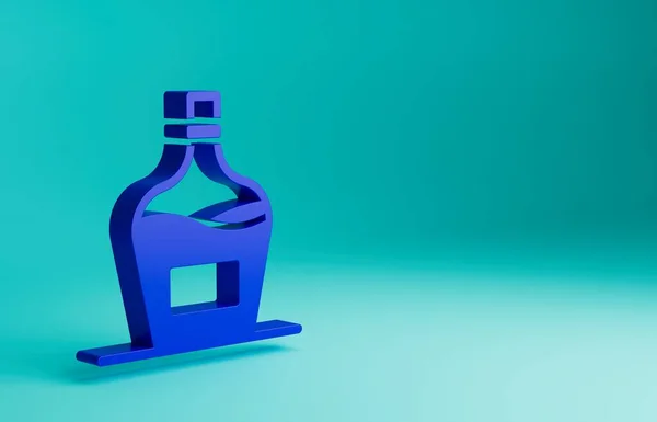 Голубая Старая Бутылка Вина Значок Изолирован Синем Фоне Бутылка Домашнего — стоковое фото