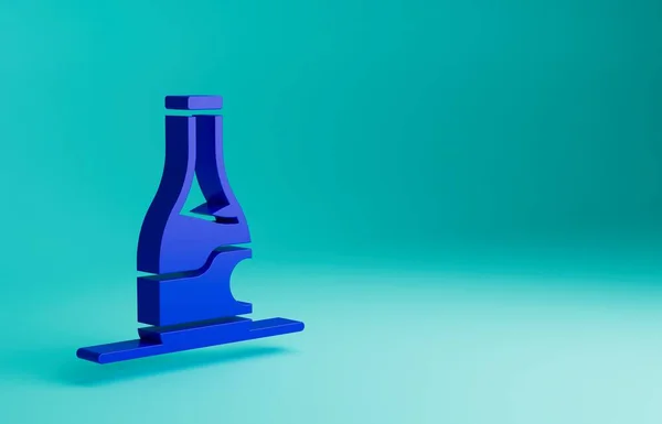 Azul Icono Botella Vino Aislado Sobre Fondo Azul Concepto Minimalista —  Fotos de Stock
