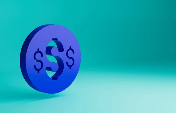 Symbol Des Blauen Dollars Isoliert Auf Blauem Hintergrund Bargeld Und — Stockfoto