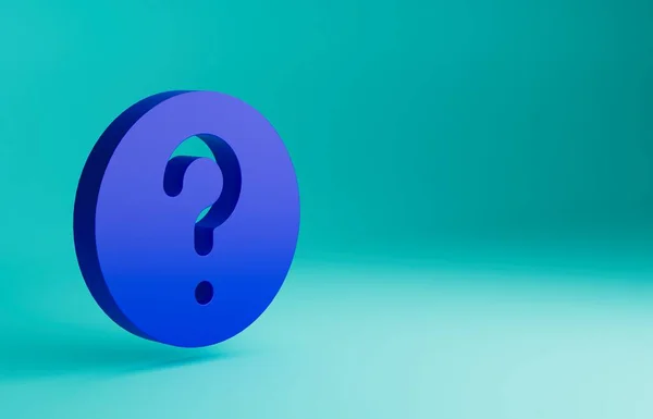 Blue Unknown Search Icon Isolated Blue Background Magnifying Glass Question — Stock Photo, Image