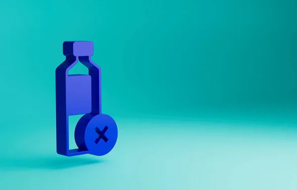 Azul Hay Icono Botella Agua Aislado Sobre Fondo Azul Hay — Foto de Stock