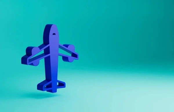 Blaues Flugzeug Symbol Isoliert Auf Blauem Hintergrund Fliegende Flugzeug Ikone — Stockfoto