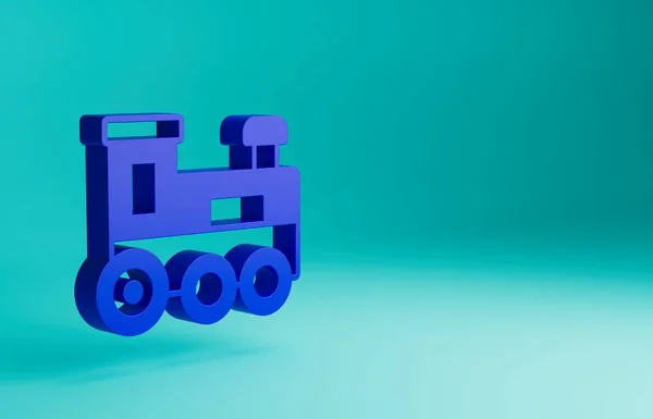 Піктограма Поїзда Blue Toy Ізольована Синьому Фоні Концепція Мінімалізму Ілюстрація — стокове фото