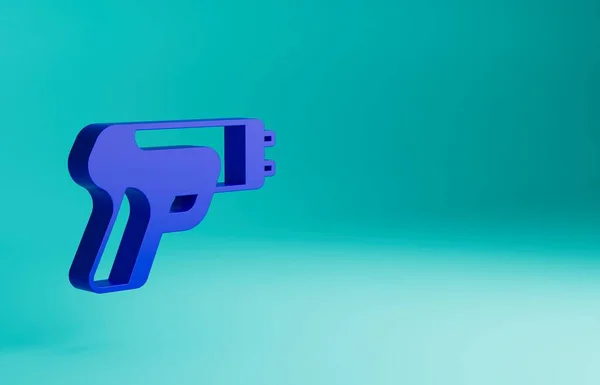 蓝色警用电动车图标隔离在蓝色背景上 震惊的保护 泰瑟枪是一种电动武器 最低纲领的概念 3D渲染说明 — 图库照片