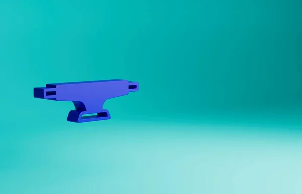 Blaues Skateboard Radsymbol Isoliert Auf Blauem Hintergrund Skateboardaufhängung Schlittschuhrad Minimalismus — Stockfoto