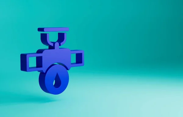 Icono Tubo Válvula Metálica Industria Azul Aislado Sobre Fondo Azul — Foto de Stock