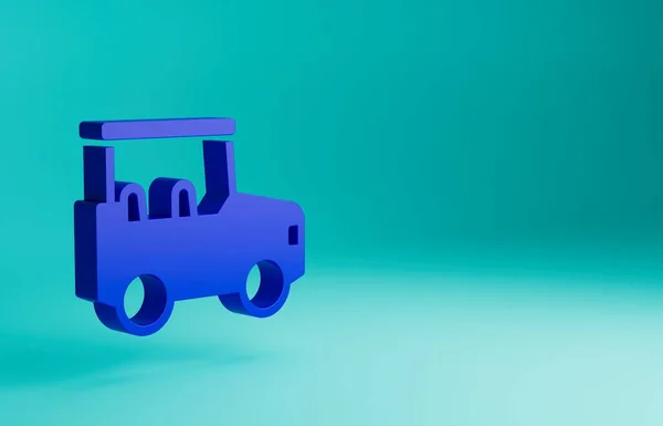 Niebieska Ikona Samochodu Safari Niebieskim Tle Koncepcja Minimalizmu Ilustracja Renderowania — Zdjęcie stockowe