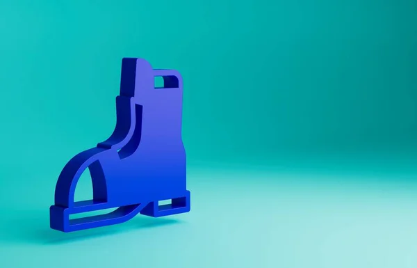 Blue Hunter Laarzen Icoon Geïsoleerd Blauwe Achtergrond Minimalisme Concept Weergave — Stockfoto