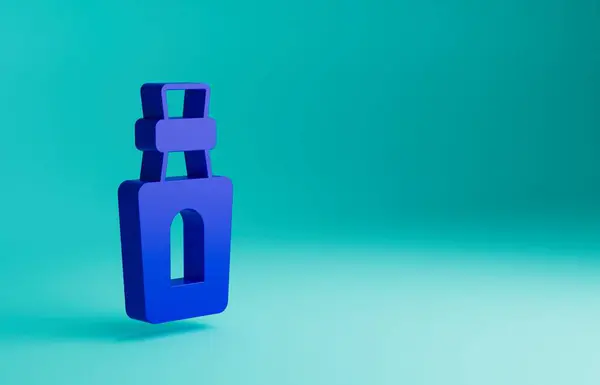 Botella Azul Con Icono Poción Aislado Sobre Fondo Azul Frasco — Foto de Stock