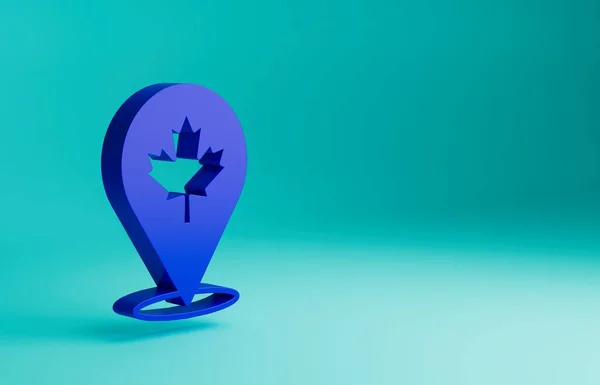 Icono Hoja Arce Canadiense Azul Aislado Sobre Fondo Azul Canadá — Foto de Stock
