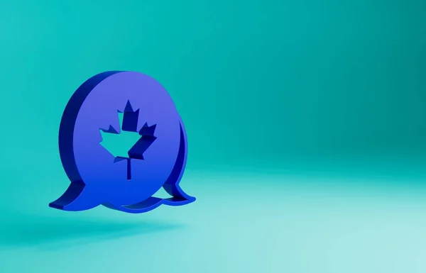 Icono Hoja Arce Canadiense Azul Aislado Sobre Fondo Azul Canadá —  Fotos de Stock