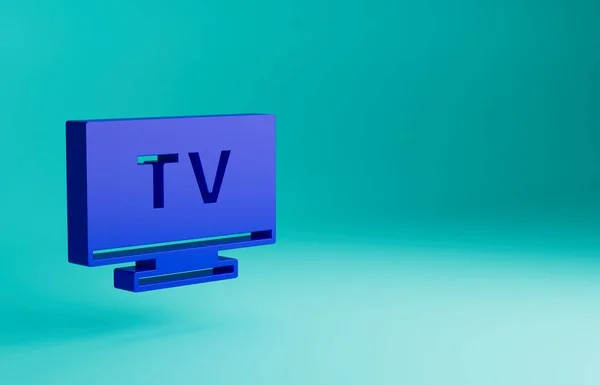 Kék Smart Ikon Elszigetelt Kék Háttérrel Televíziós Jel Minimalizmus Koncepció — Stock Fotó