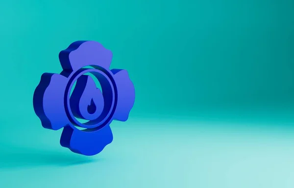 Icône Pompier Bleu Isolé Sur Fond Bleu Concept Minimalisme Illustration — Photo