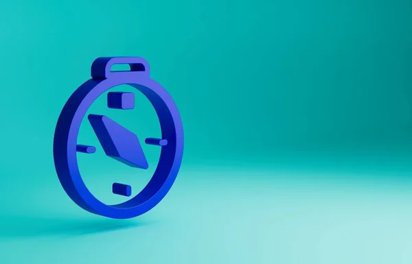 Ікона Blue Compass Ізольована Синьому Фоні Навігаційний Символ Віндрози Вітер — стокове фото