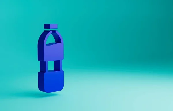 Garrafa Azul Ícone Água Isolado Fundo Azul Sinal Bebida Com — Fotografia de Stock