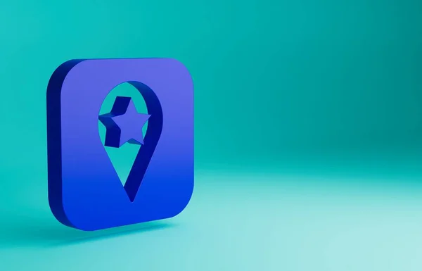 stock image Blue Location for camping or tours and travels icon isolated on blue background. Minimalism concept. 3D render illustration.