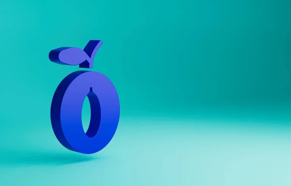 Icône Fruit Prune Bleue Isolée Sur Fond Bleu Concept Minimalisme — Photo